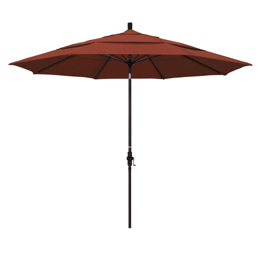 11' Fiberglass Market Umbrella with Double Wind Vent Terracota Bronze Olefin R835