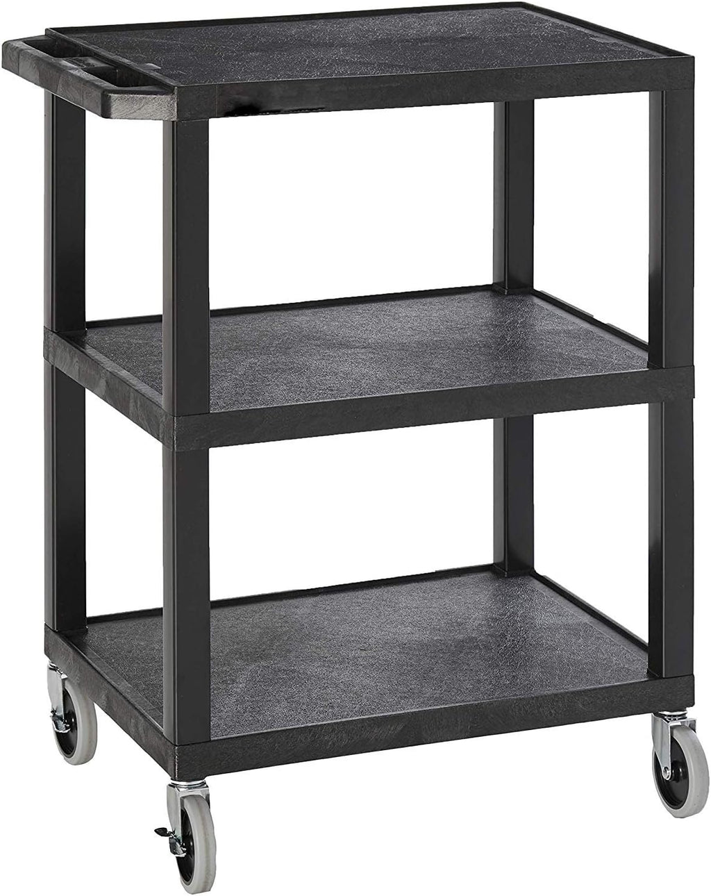 34 H Black Mobile Utility Cart with 3 Shelves V956281