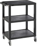 34 H Black Mobile Utility Cart with 3 Shelves V956281