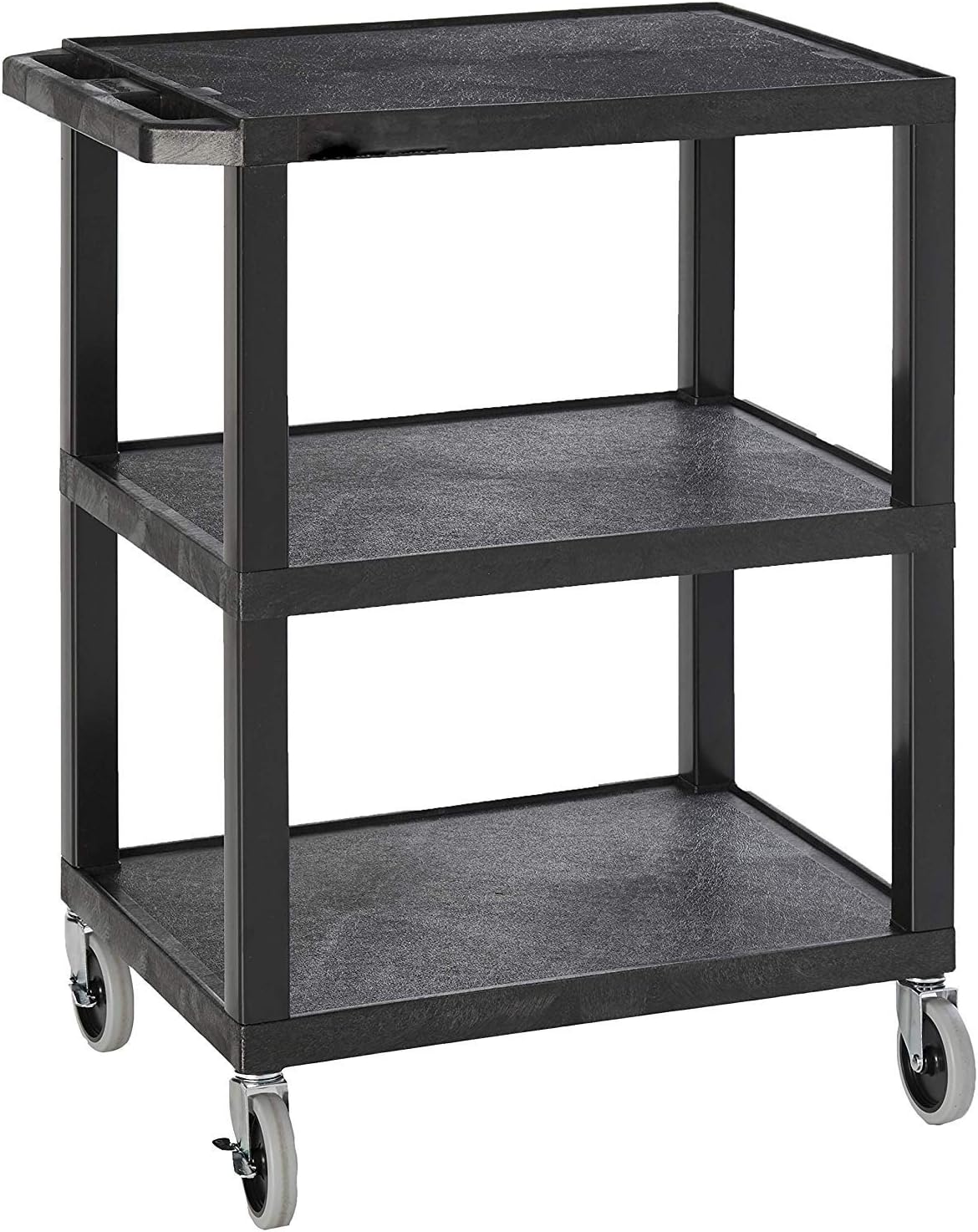 34 H Black Mobile Utility Cart with 3 Shelves V956281
