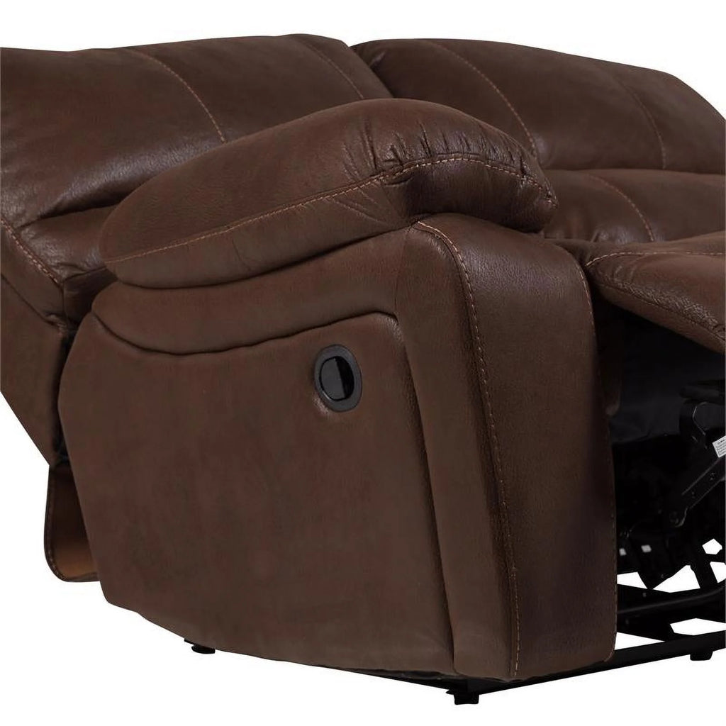 Brown Microfiber Reclining Loveseat P3553