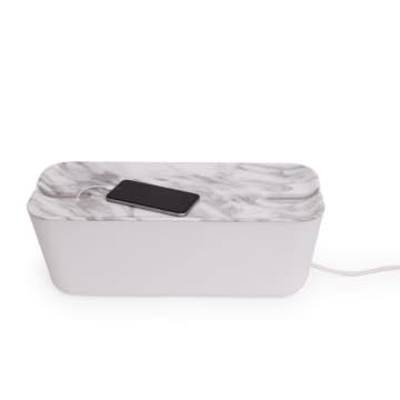 White Marble Cable Tidy Organiser Extra Large F873763