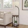 Floor Lamp End Table with Drum Shaped Shade X443