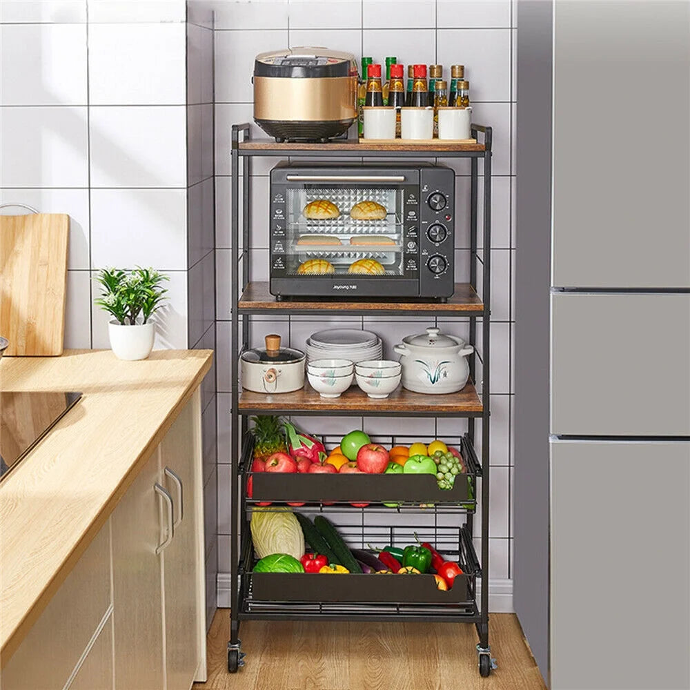 4-Layers Kitchen Storage Rack Microwave Oven Shelf Stand S482