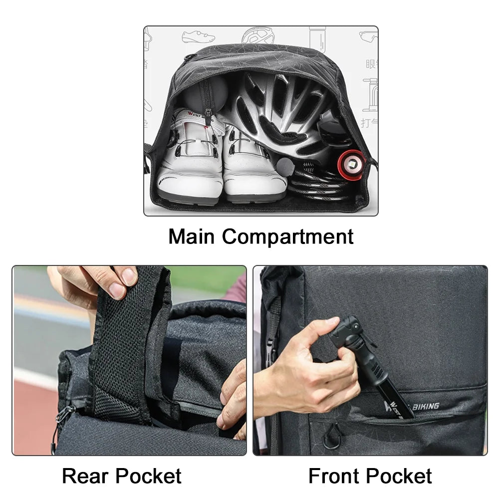 2 in 1 Waterproof Bike Luggage Bag Backpack O433240