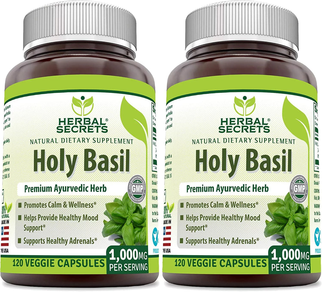 Holy Basil 1000 Mg 120 Capsules Pack of 2 R42448