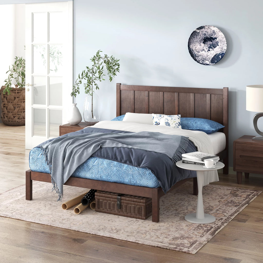 Full Acacia Wood Platform Bed Frame Y8345