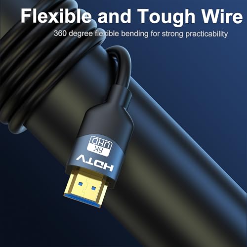 8K HDMI 2.1 Cables 6FT 5-Pack High Speed 165/180/240Hz A95977