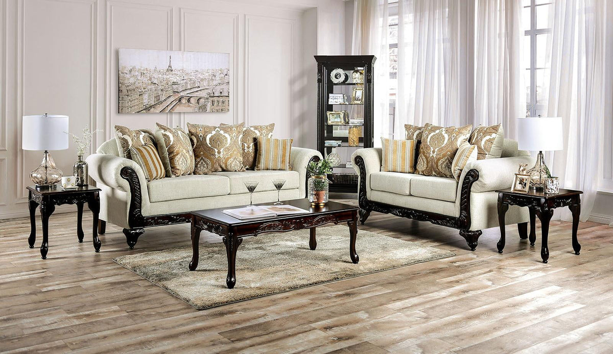 Cream & Black 5pcs Living Room Set H5718