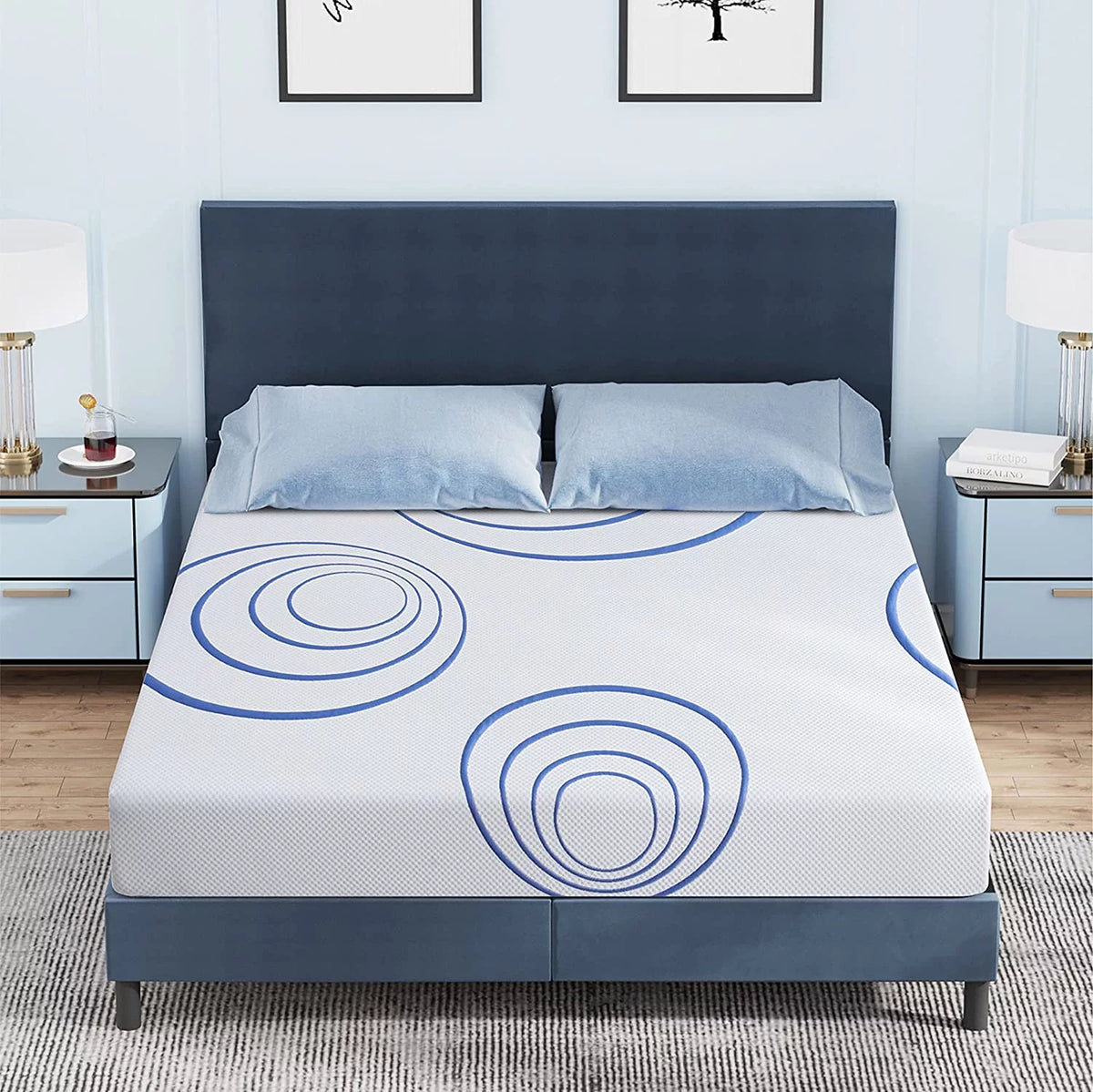 King 8 Inch Bamboo Charcoal Gel Memory Foam Mattress O859254