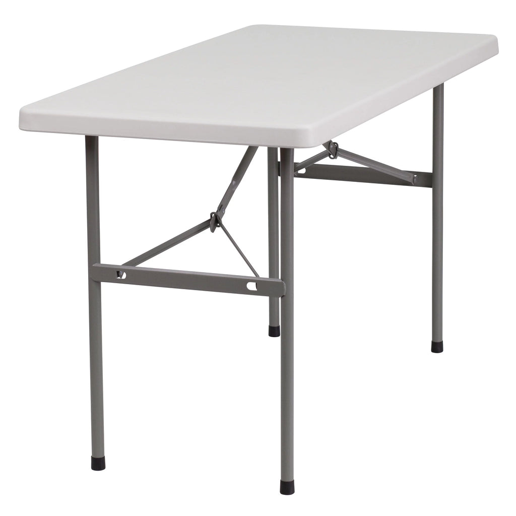 4-Foot Granite White Plastic Folding Table F7967