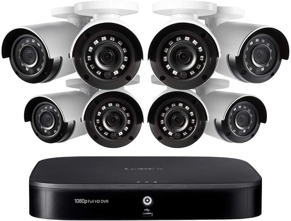 1080p HD 8-Channel Security System with Eight Weatherproof Bullet Security Camera P81874