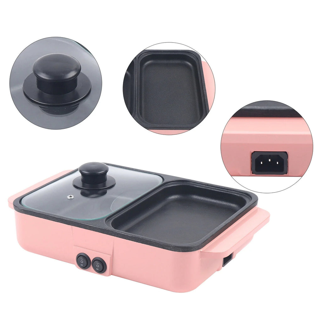 2 In 1 Non-Stick Electric Hot Pot BBQ Grill T68926