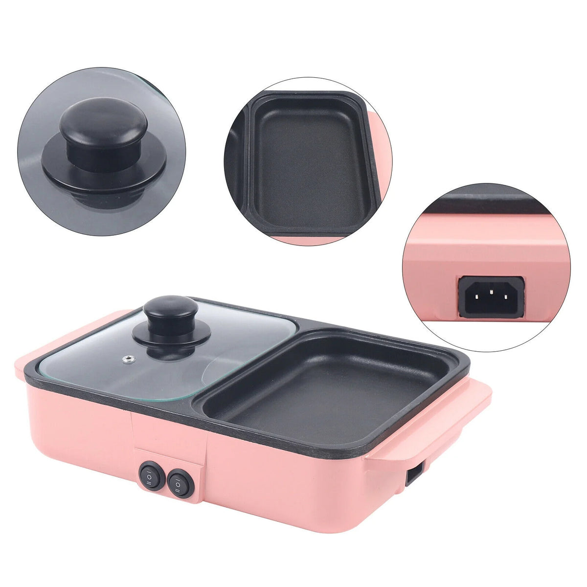 2 In 1 Non-Stick Electric Hot Pot BBQ Grill T68926