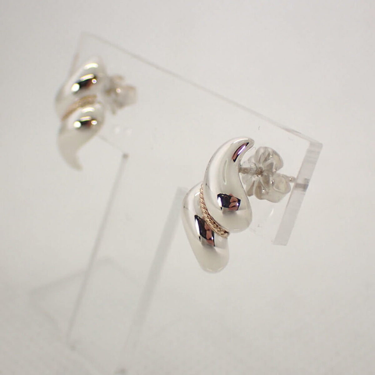 925 585 Shell Twist Combination Earrings Y125