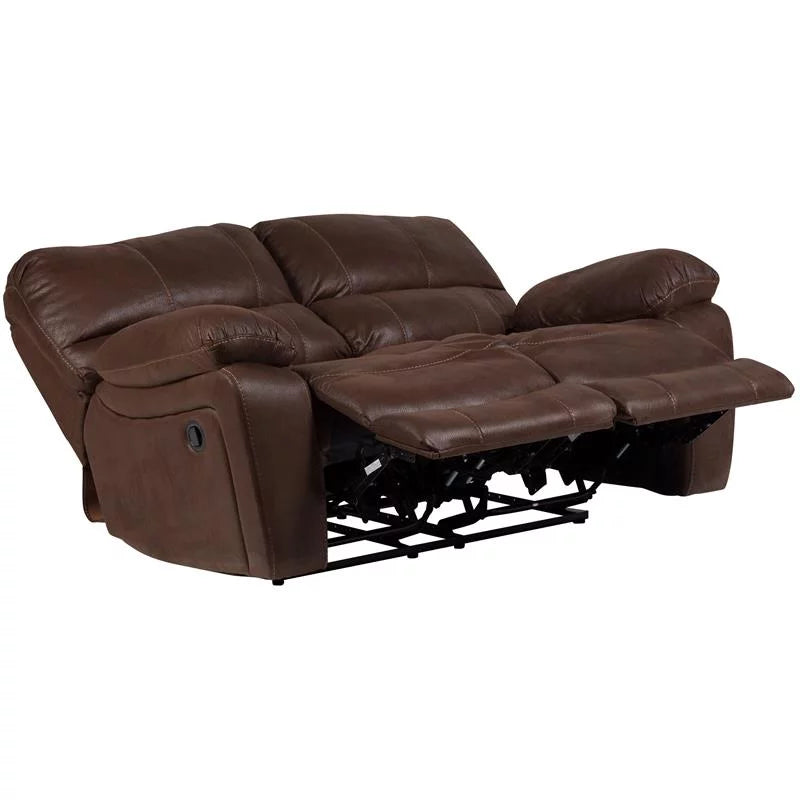 Brown Microfiber Reclining Loveseat P3553