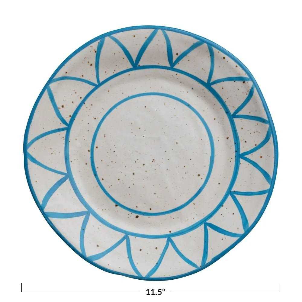 Hand-Painted Stoneware Pet Bowl O132