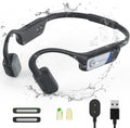 Bone Conduction Wireless Bluetooth Open-Ear Headphones with Mic, IP67 Waterproof Earphones (Grey) E5877