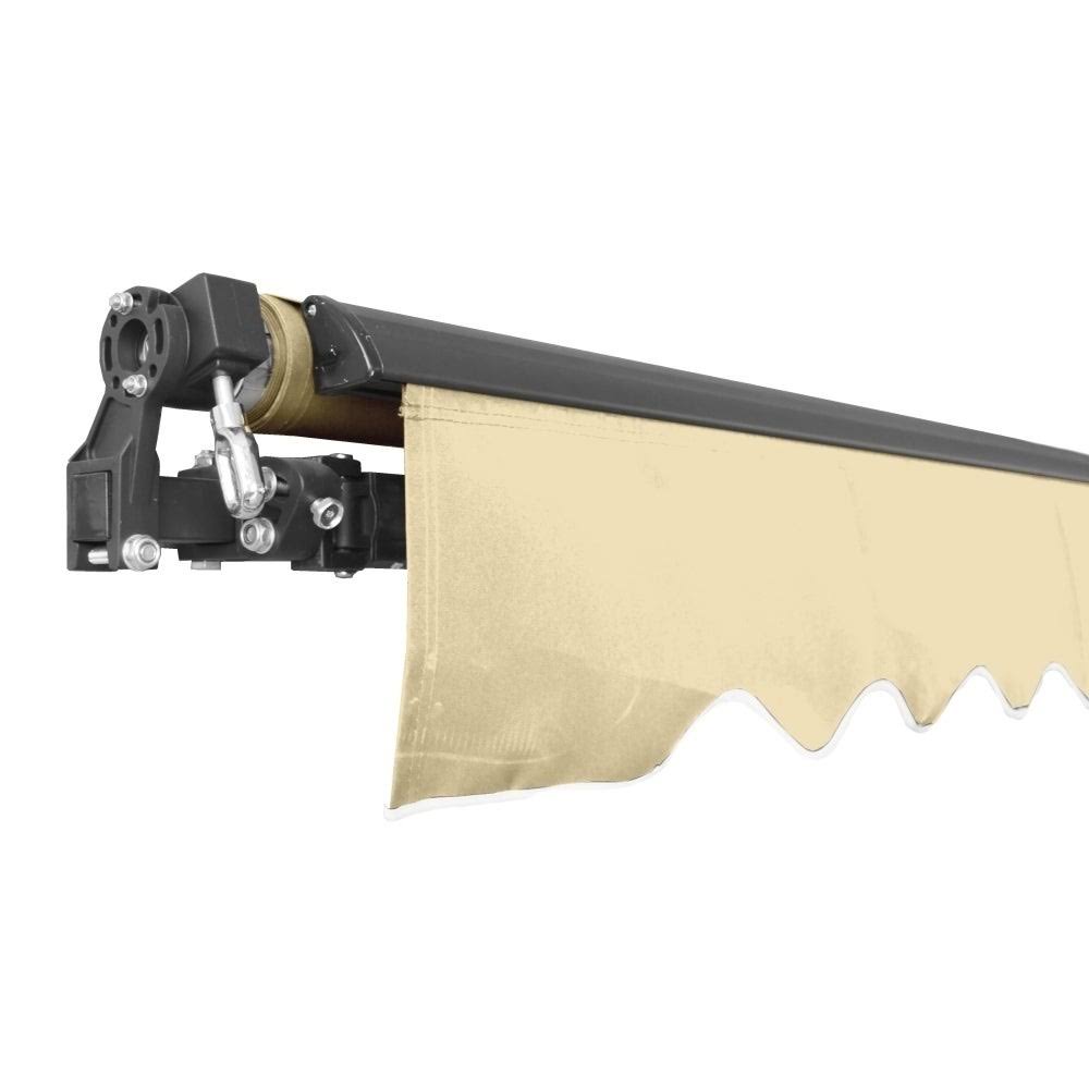 13 x 10 ft. Black Frame Retractable Patio Canopy Awning Ivory L1397