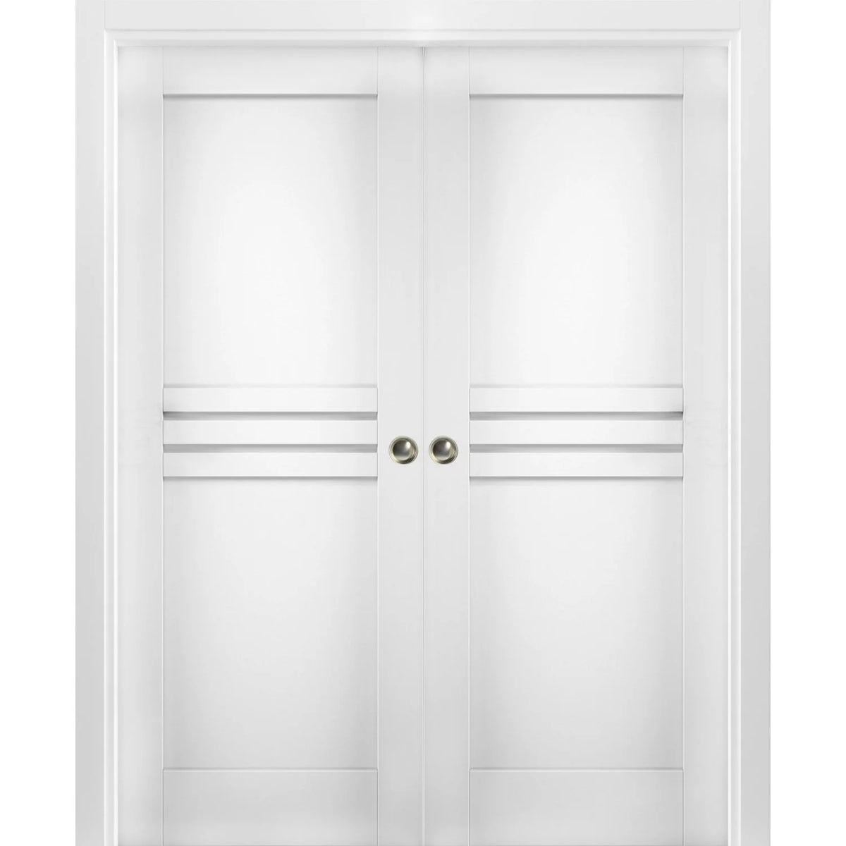 Sliding French Double Pocket Doors 36 x 80 inches White MDF U133105
