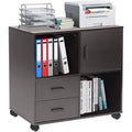 2 Drawer Wood File Cabinet with Shelves V846