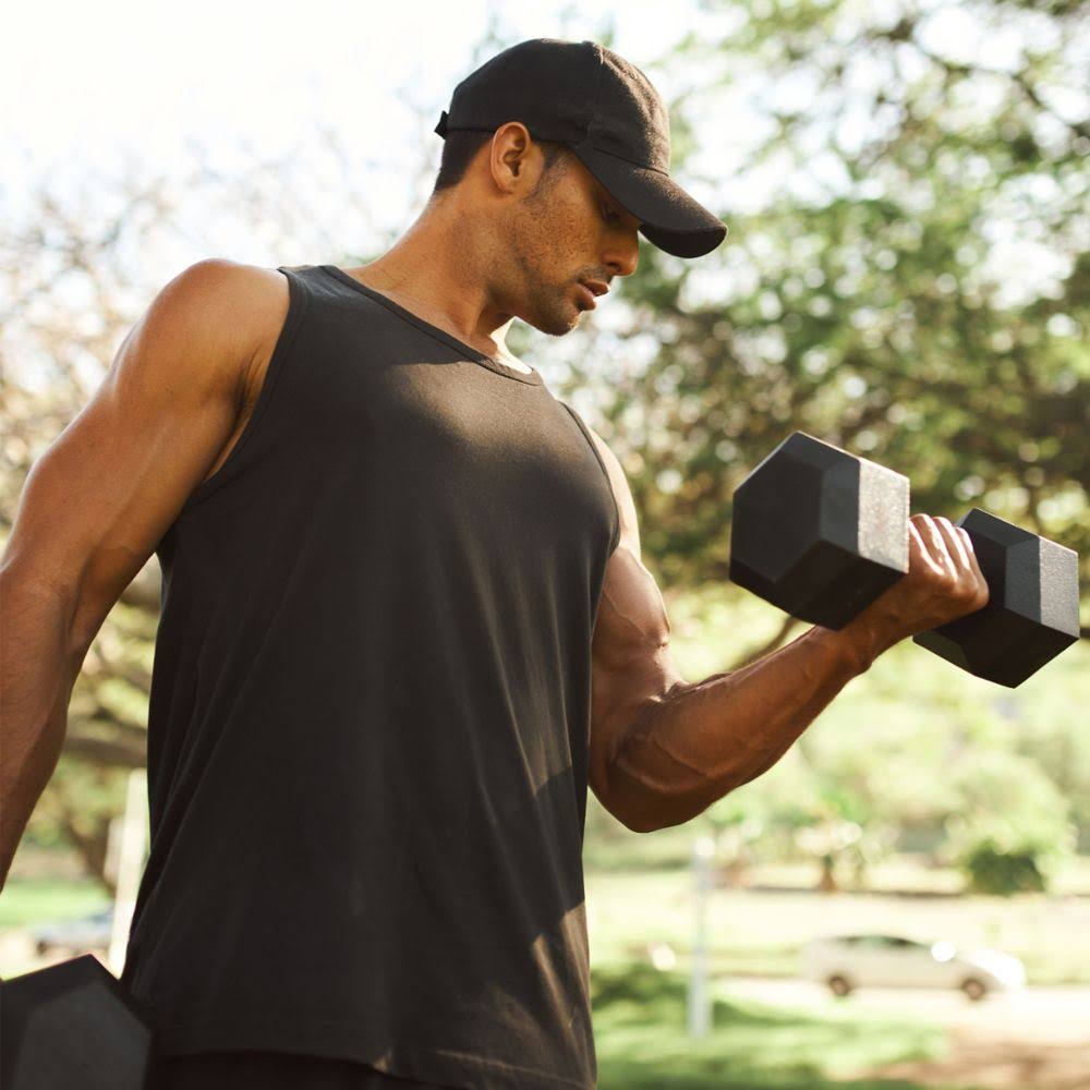 55-lb Hex Rubber Coated Dumbbell W846025
