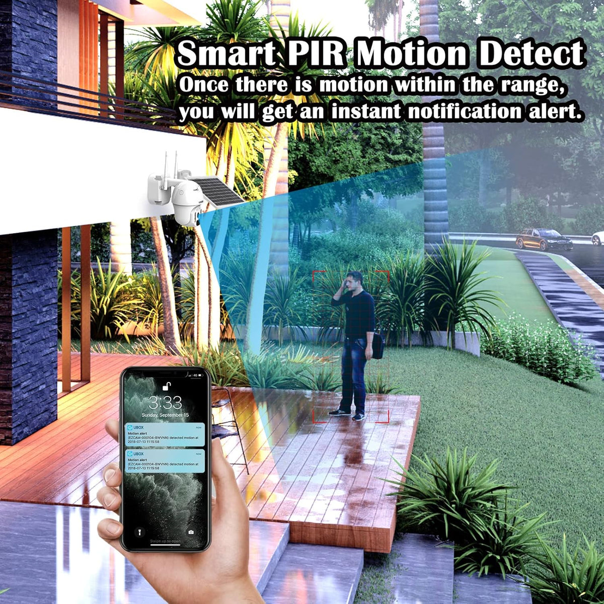 23600 Mah Solar Powered 1080P PTZ Security Camera S99616