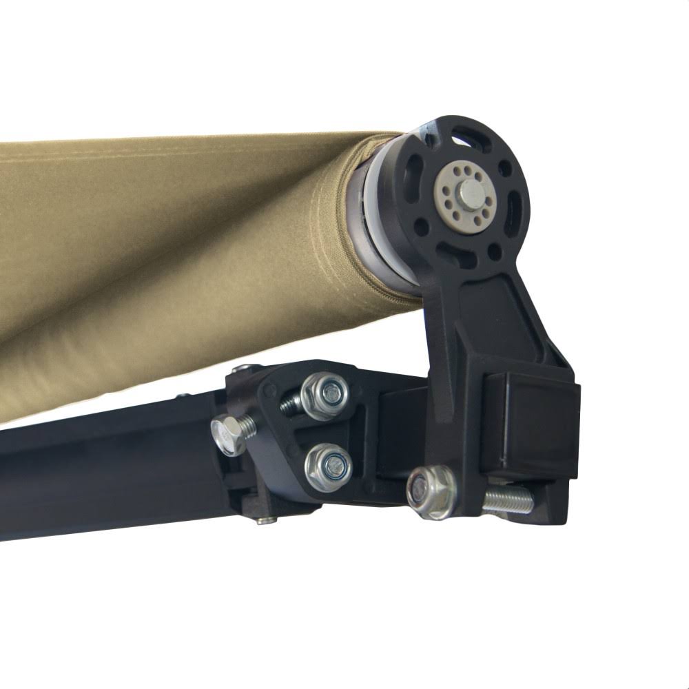 13 x 10 ft. Black Frame Retractable Patio Canopy Awning Ivory L1397