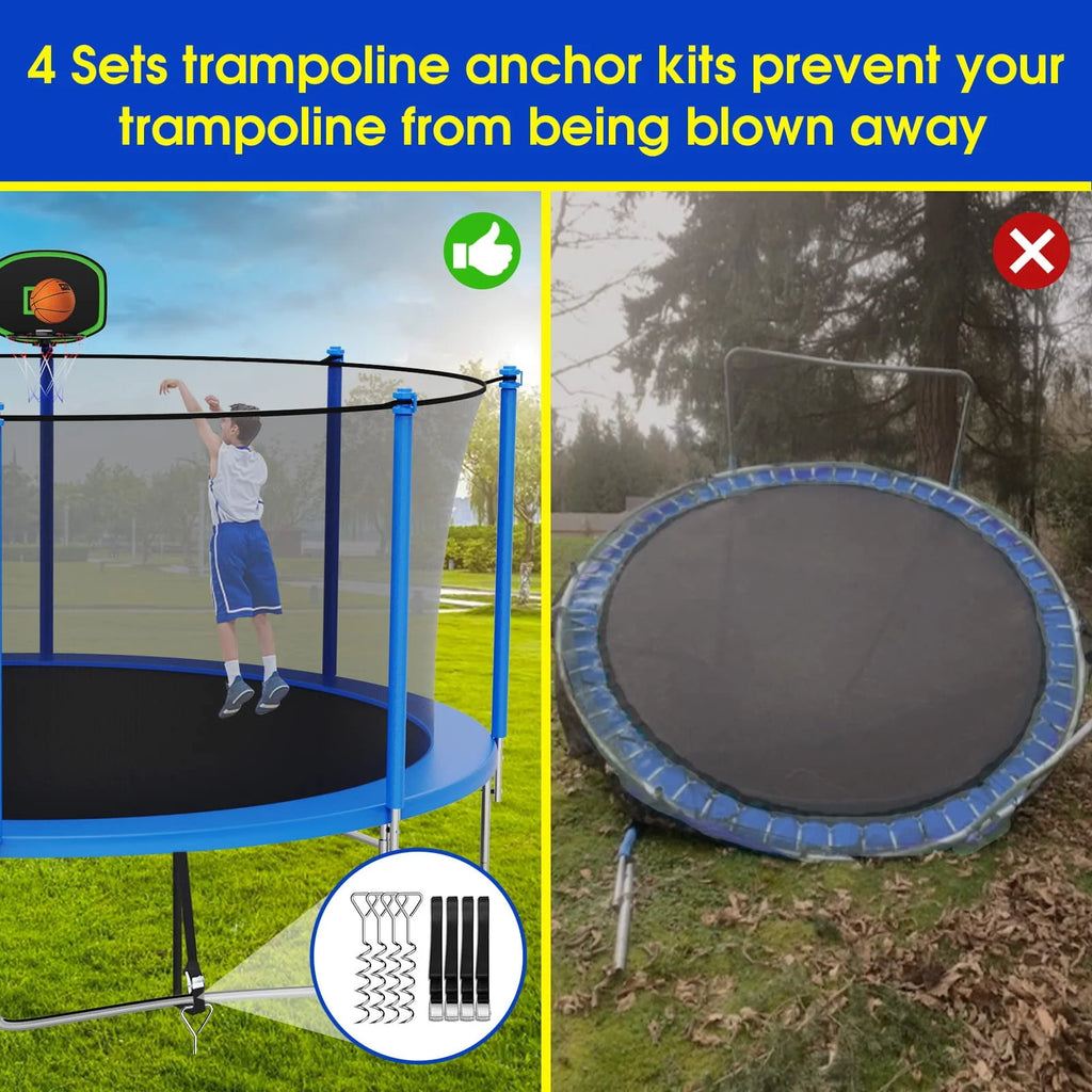 16FT Outdoor Trampoline with Basketball Hoop and Ladder P9438