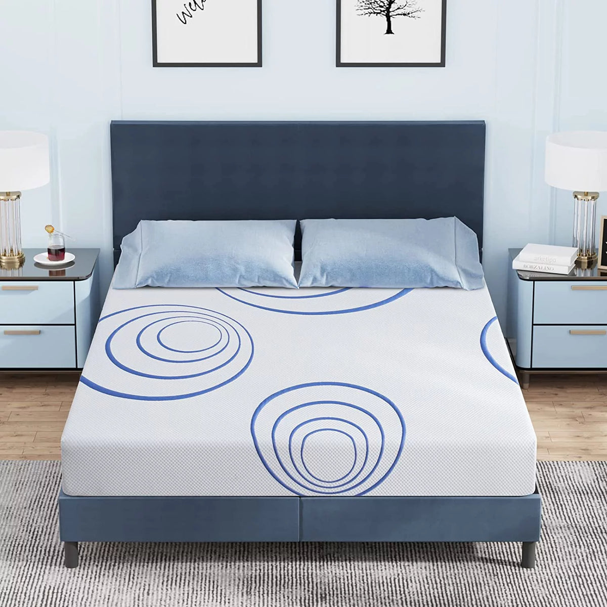King 8 Inch Bamboo Charcoal Gel Memory Foam Mattress O859254
