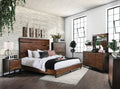 Dark Walnut & Dark Oak Solid Wood King Bedroom Set 6pcs J459