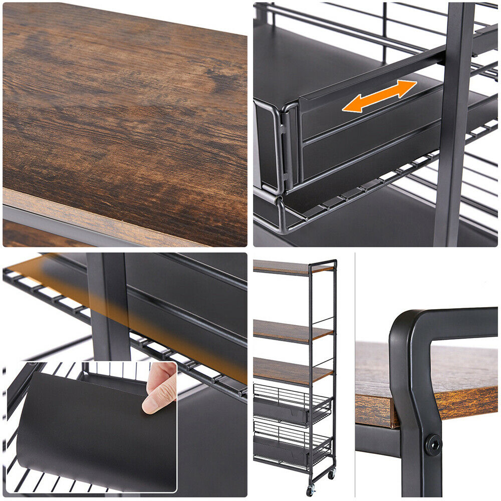 4-Layers Kitchen Storage Rack Microwave Oven Shelf Stand S482