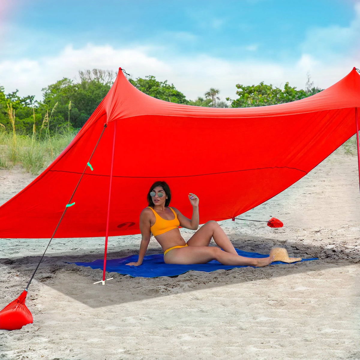 Red Large Beach Sun Shade Canopy Tent R215