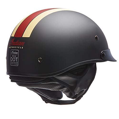 Black Half Helmet with Retro Racing Stripe B85929