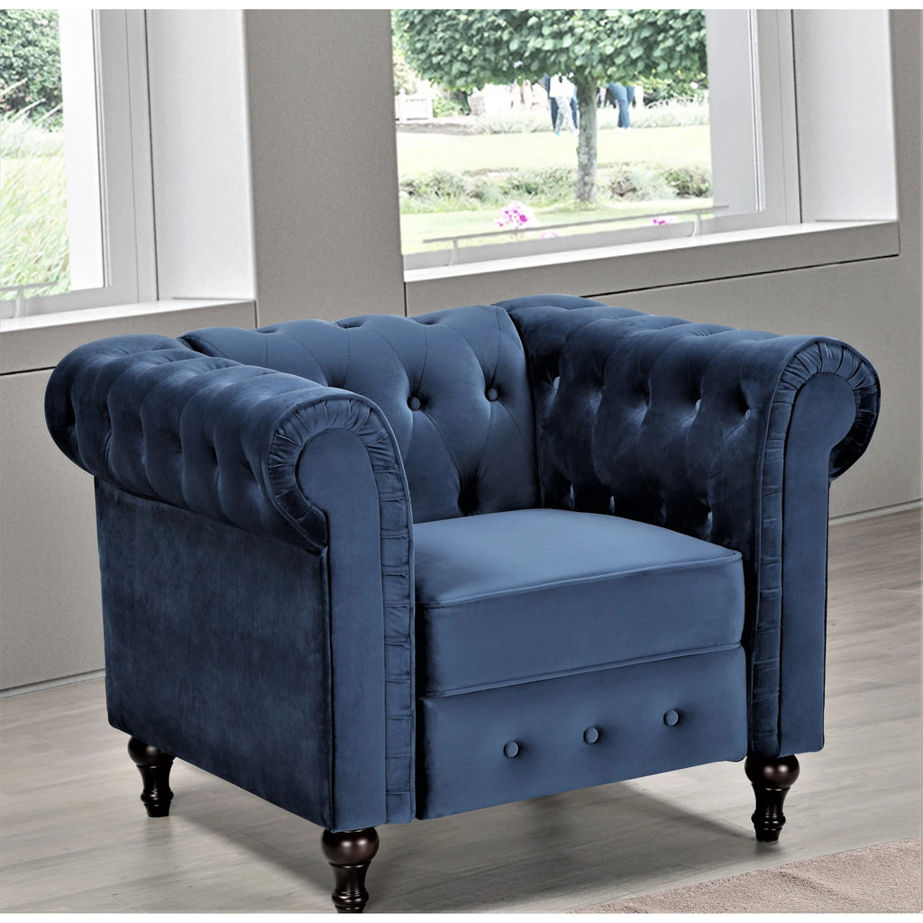 Grey Velvet Chesterfield Chair G900