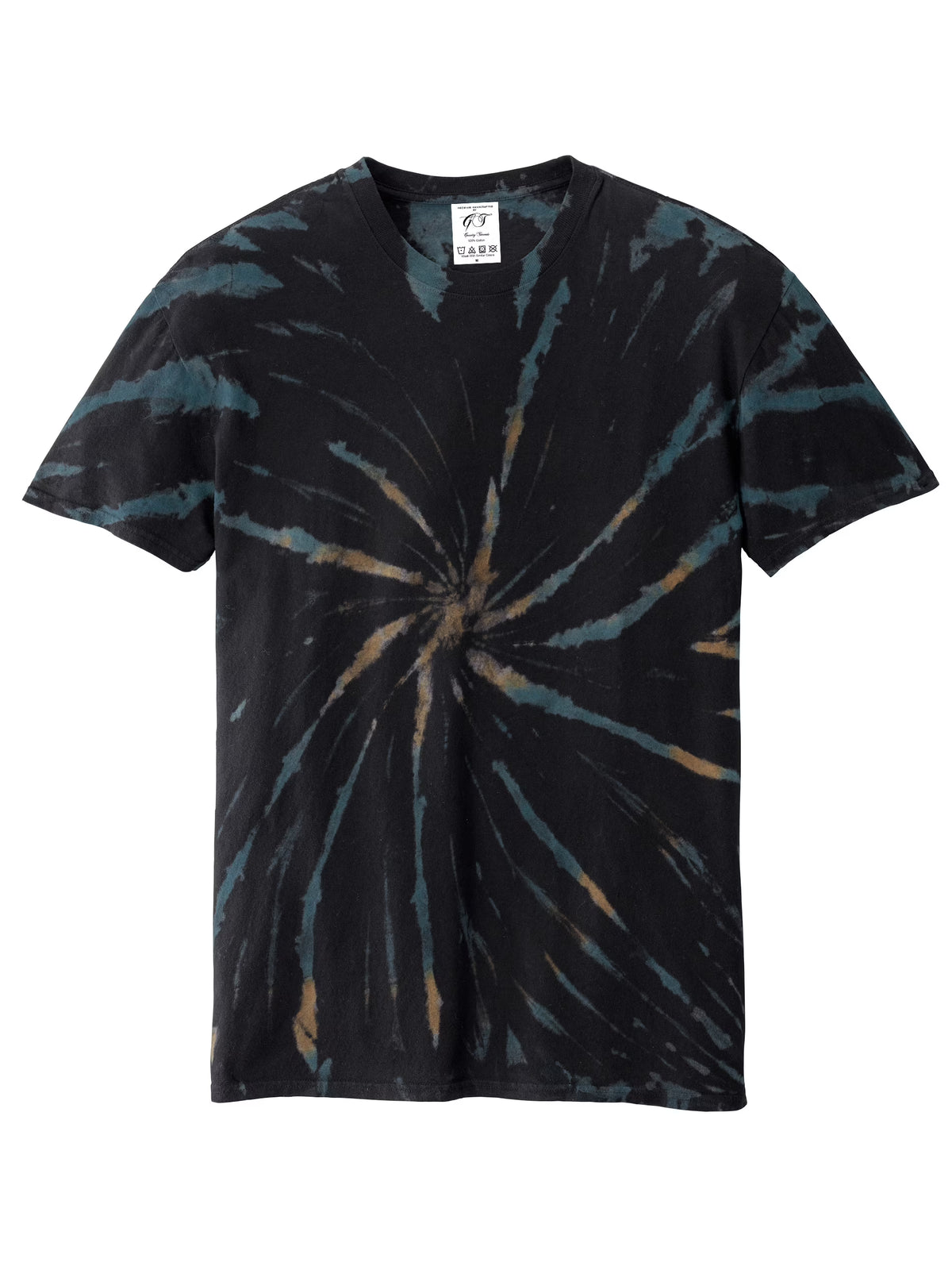 Mens Tie-Dye Short-Sleeve T-Shirt Black Galaxy Spiral 4XL W687