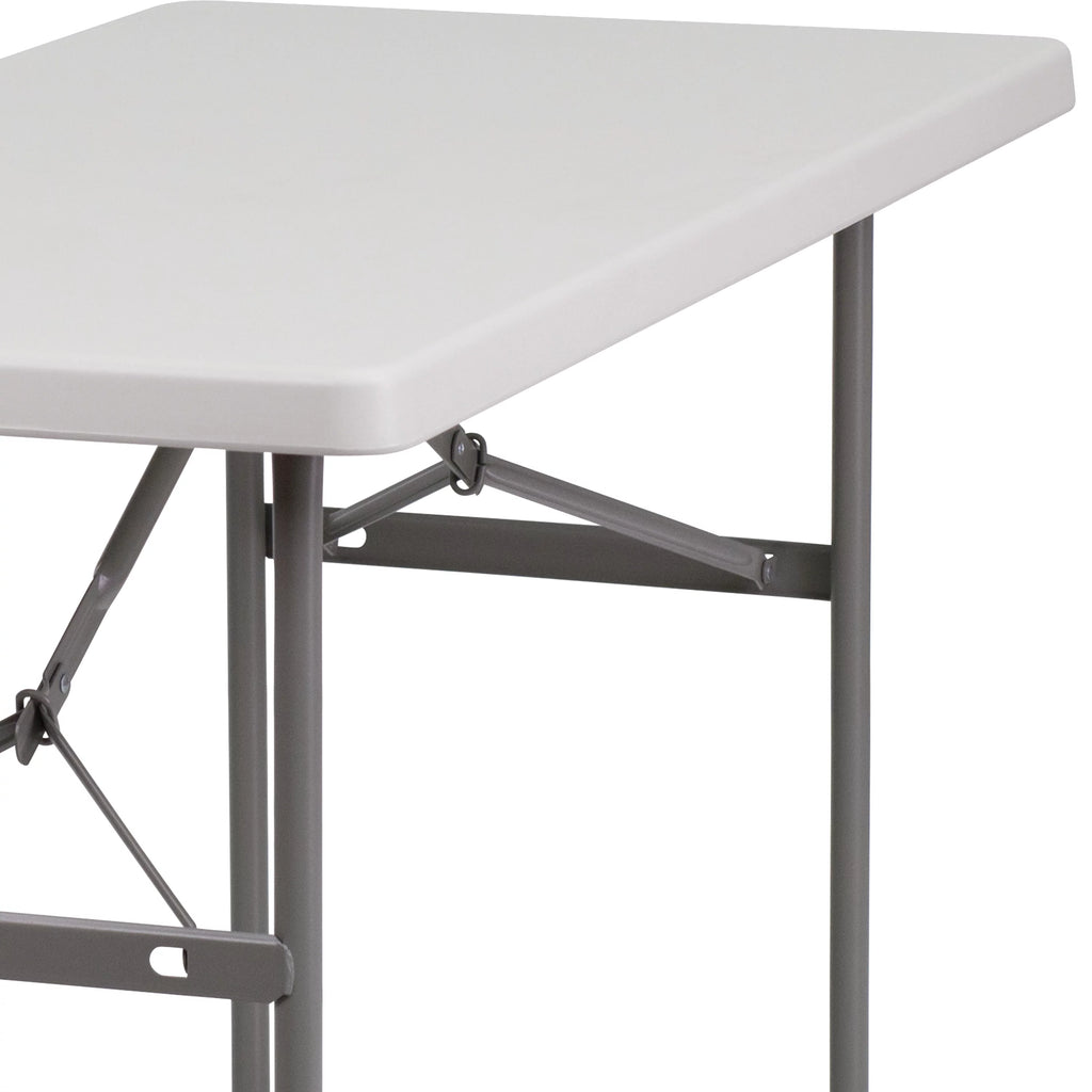 4-Foot Granite White Plastic Folding Table F7967