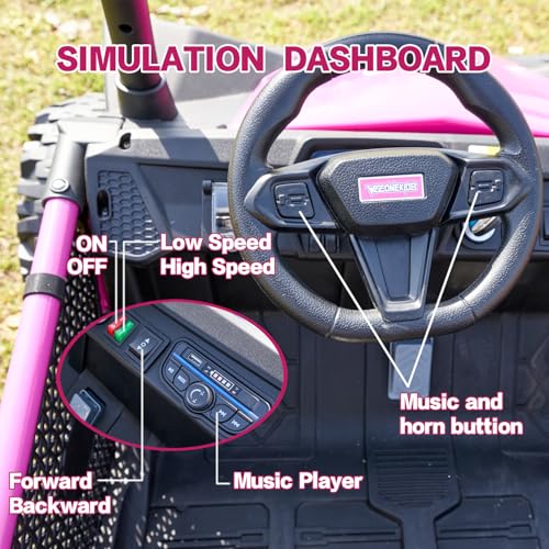 24V 2 Seat Electric Ride on Toy Car with 4 75W Motors H244728