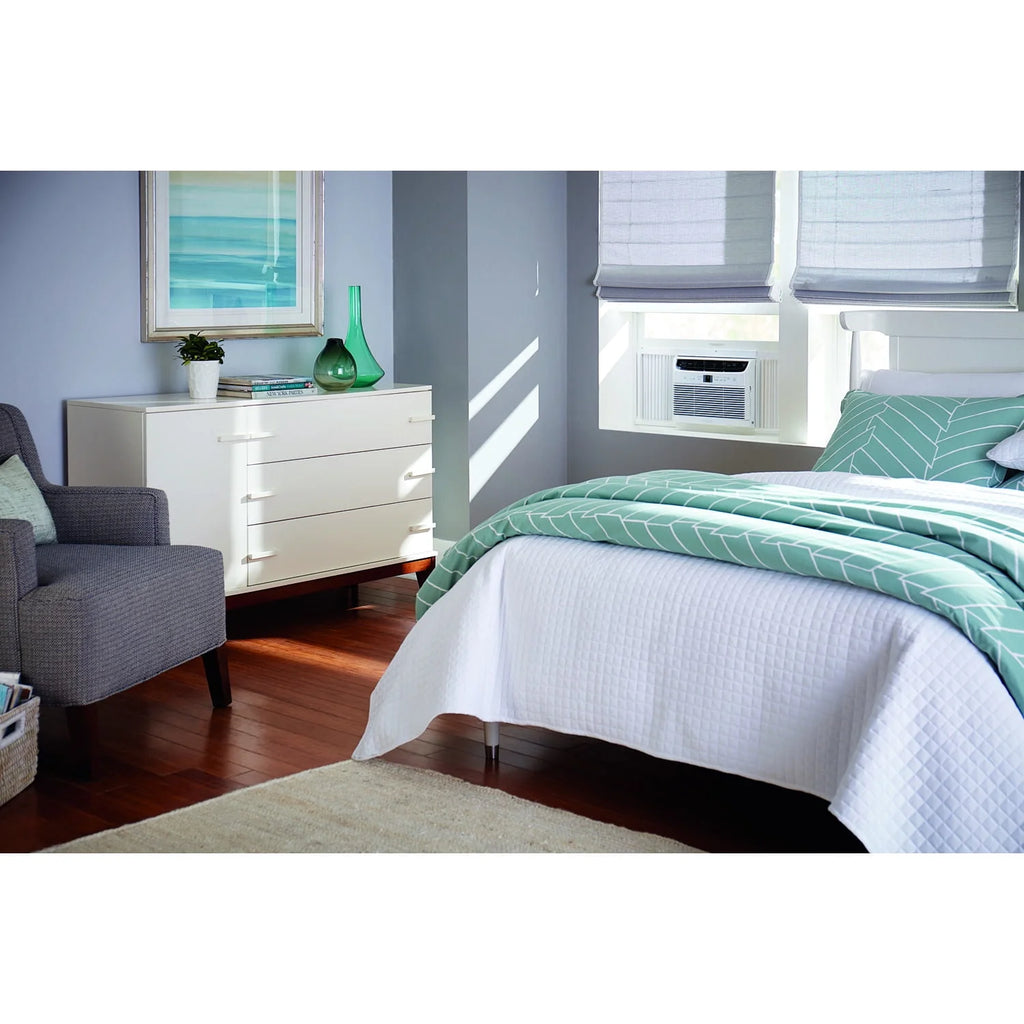 5,000 BTU 115V Window-Mounted Mini-Compact Air Conditioner with Remote Control, White M23786
