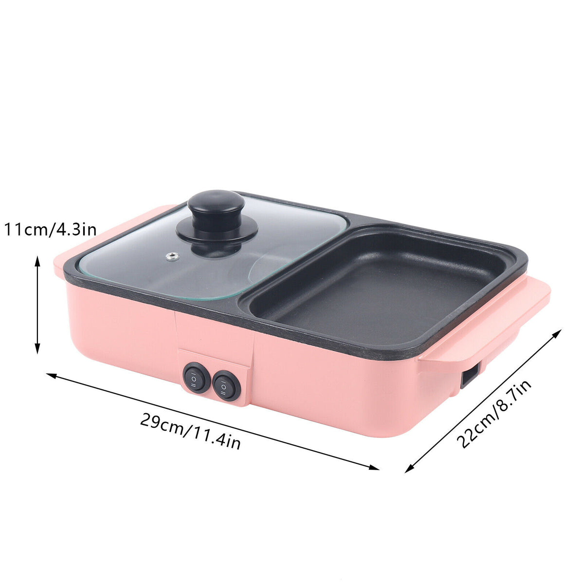 2 In 1 Non-Stick Electric Hot Pot BBQ Grill T68926