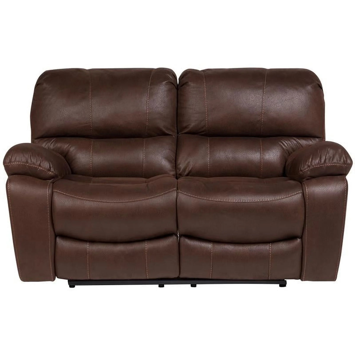 Brown Microfiber Reclining Loveseat P3553