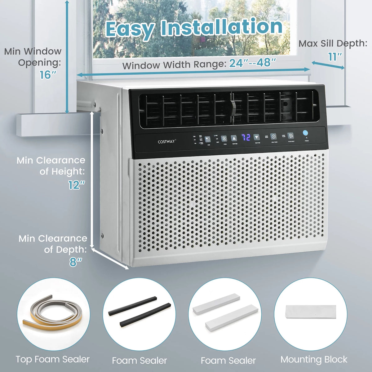 8000 BTU Window Air Conditioner with Remote R297556