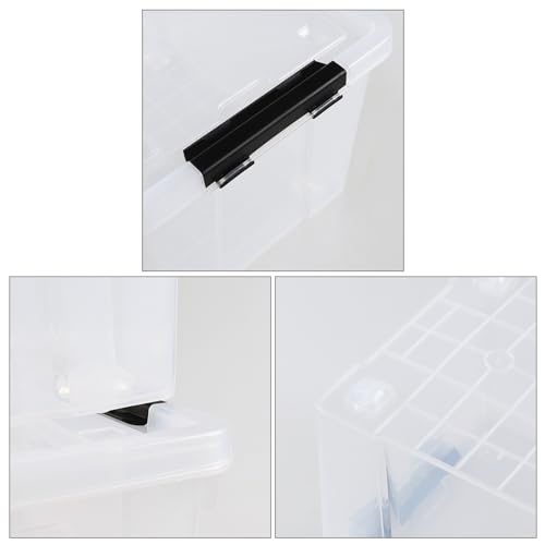 4-Pack 50 L Wheeled Clear Plastic Storage Bin with Lid M61791