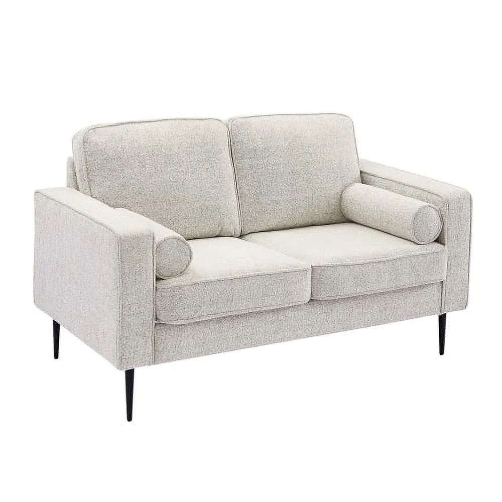 Large Upholstered Tufted Fabric Sofa Couch Beige R6390