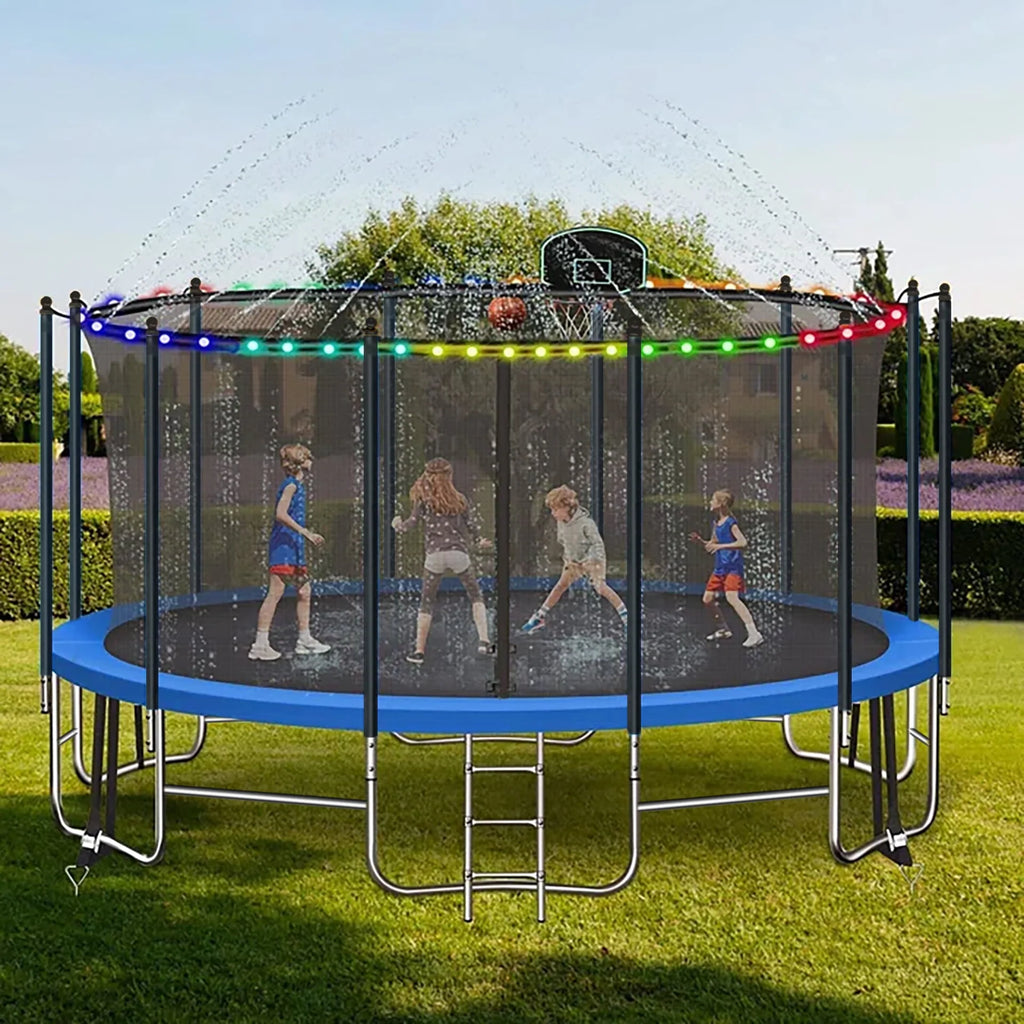 16FT Outdoor Trampoline with Basketball Hoop and Ladder P9438