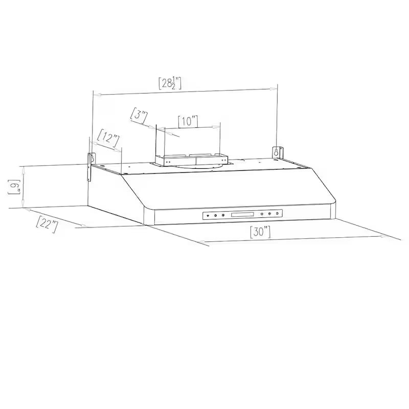 36 in. 500 CFM Ducted Under Cabinet Range Hood in Stainless Steel with Permanent Filters D777749