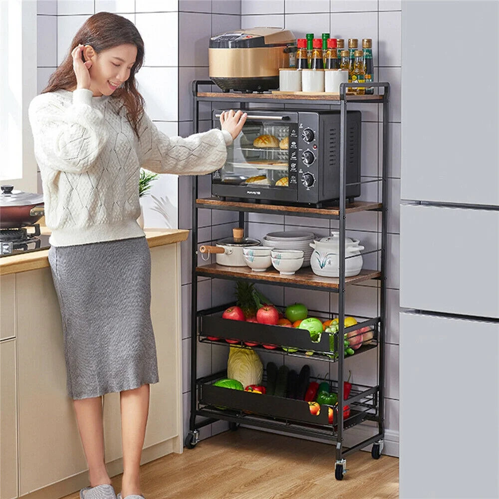 4-Layers Kitchen Storage Rack Microwave Oven Shelf Stand S482