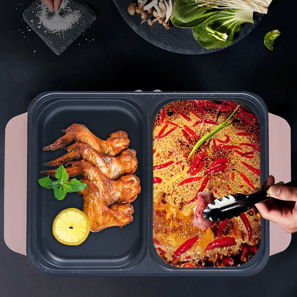 2 In 1 Non-Stick Electric Hot Pot BBQ Grill T68926
