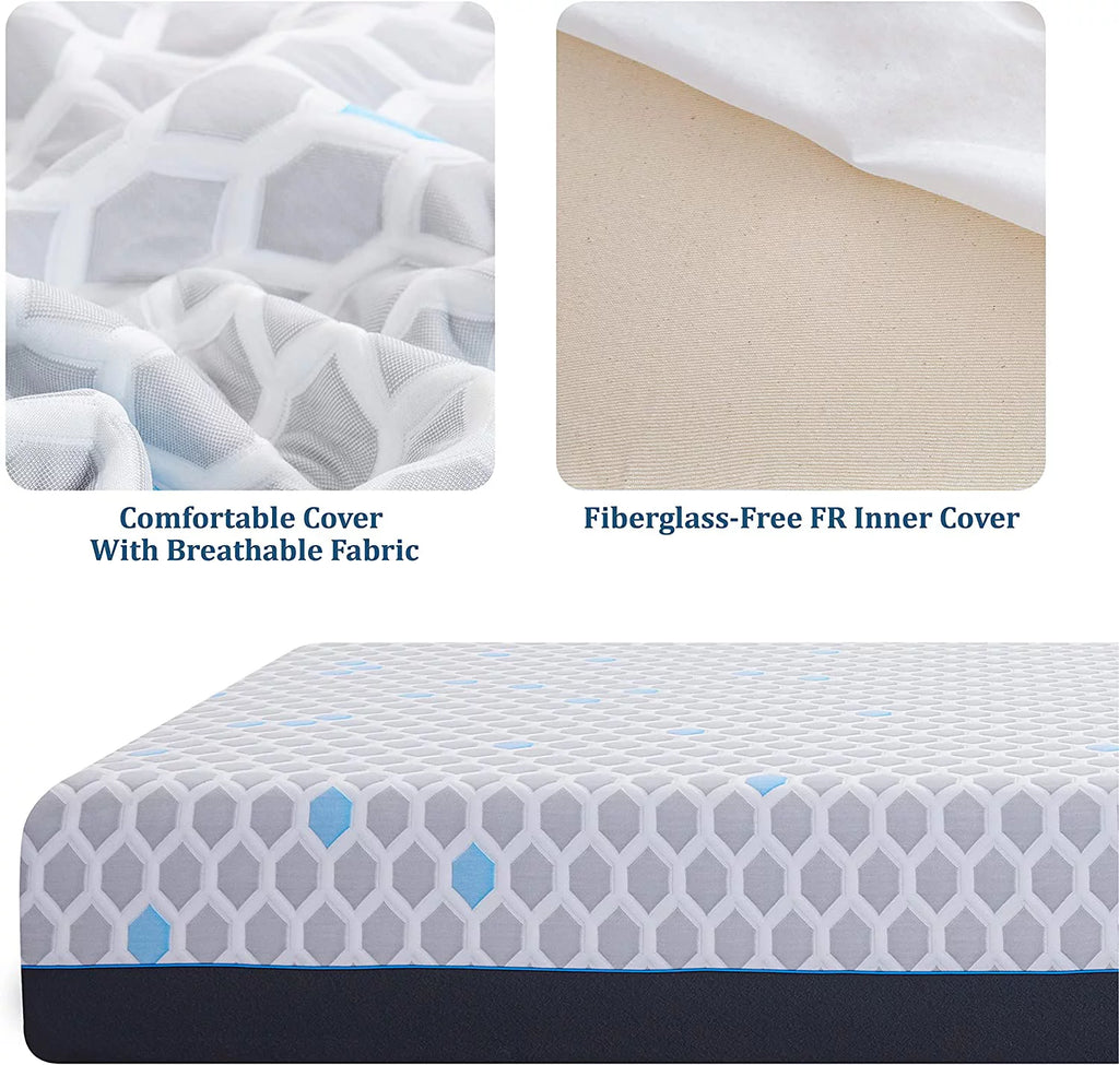 King 8 Inch Bamboo Charcoal Gel Memory Foam Mattress O859254