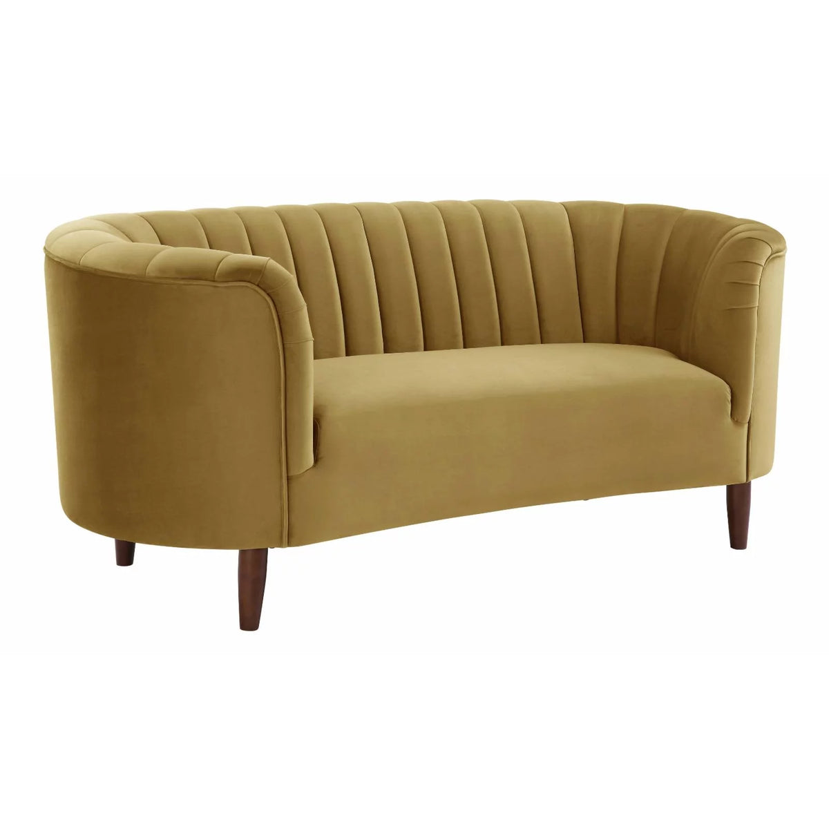 Olive Yellow Velvet Loveseat X821